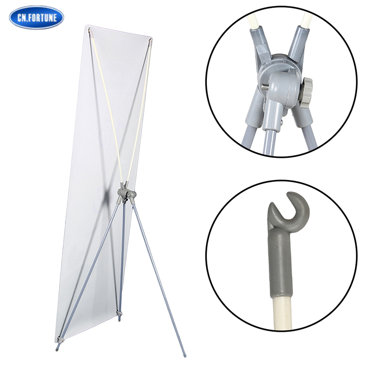 10 Years Quality Rotary Adjustable X Banner Stand with Iron Pole