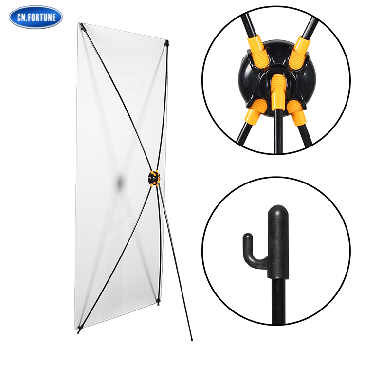 Black-Yellow Back Gear Wheel X Banner Stand with Good Quality