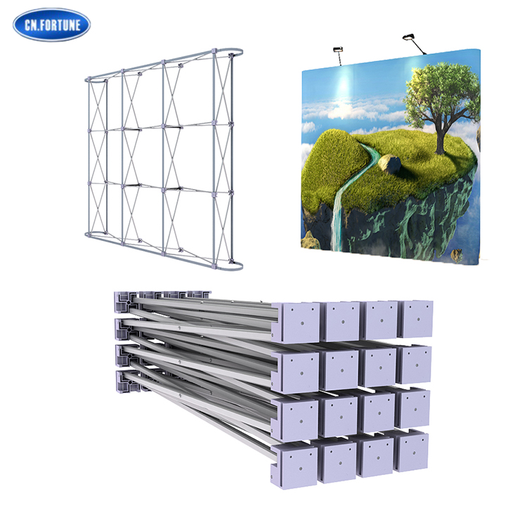 Good Price display Product stand Square Aluminum Spring Pop up Stand with Flat Shape