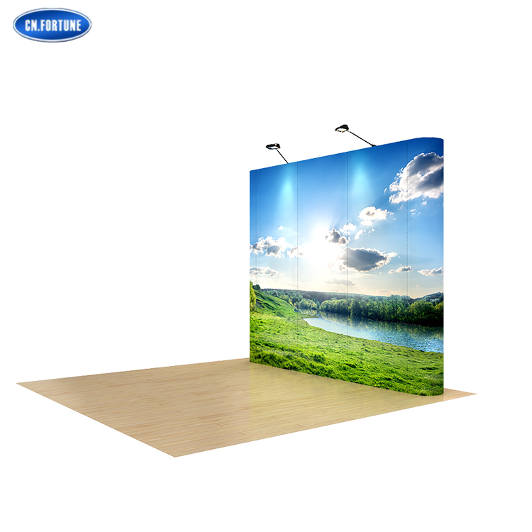 Square Aluminum Poster material display Spring Pop up Stand with Bow Shape for show banner